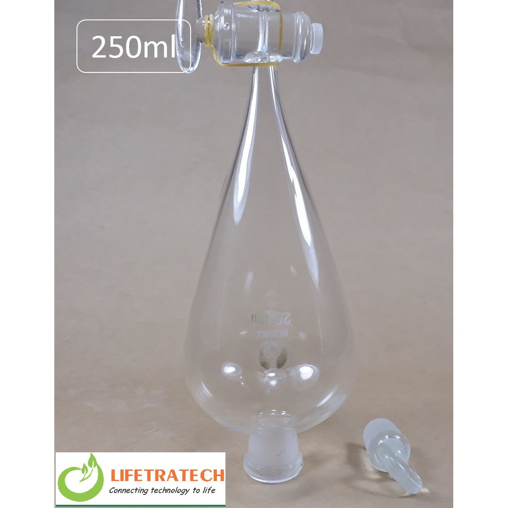 Phễu chiết quả lê Phễu chiết tinh dầu bình chiết các cỡ 60ml - 125ml - 250ml - 500ml