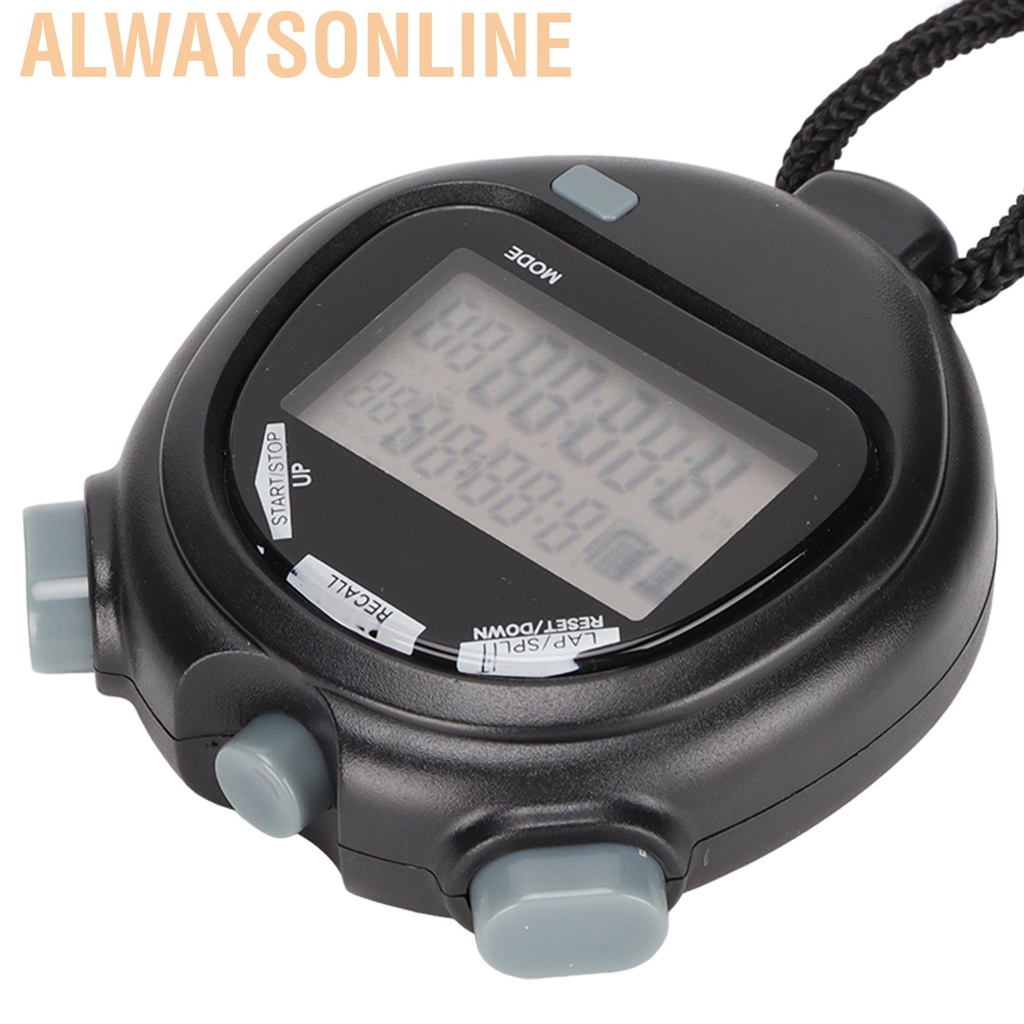 Alwaysonline Multifunctional Electronic Stopwatch Sport Timer Counter Running Black
