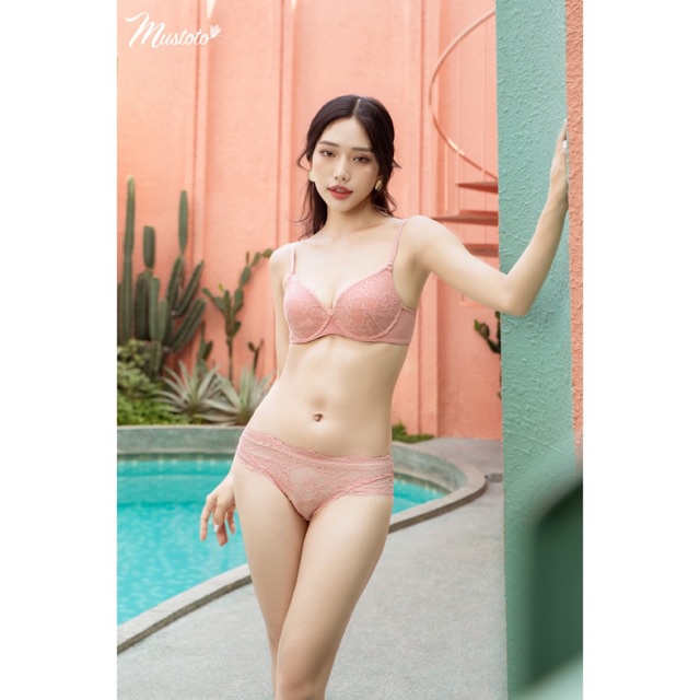 [MỚI] Áo Lót Nữ Ren Phối Trơn Mút Mỏng Nâng Ngực Thoải Mái Gợi Cảm (Mustoto MA47 Hồng Cam)