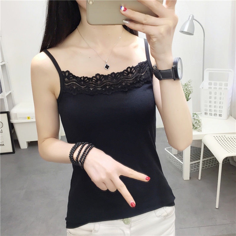 1/2 mảnh áo yếm nữ mùa hè hot girl ren sexy từ dưới lên trong và ngoài mặc đồ ngủ sinh viên hàn quốc quần lửng