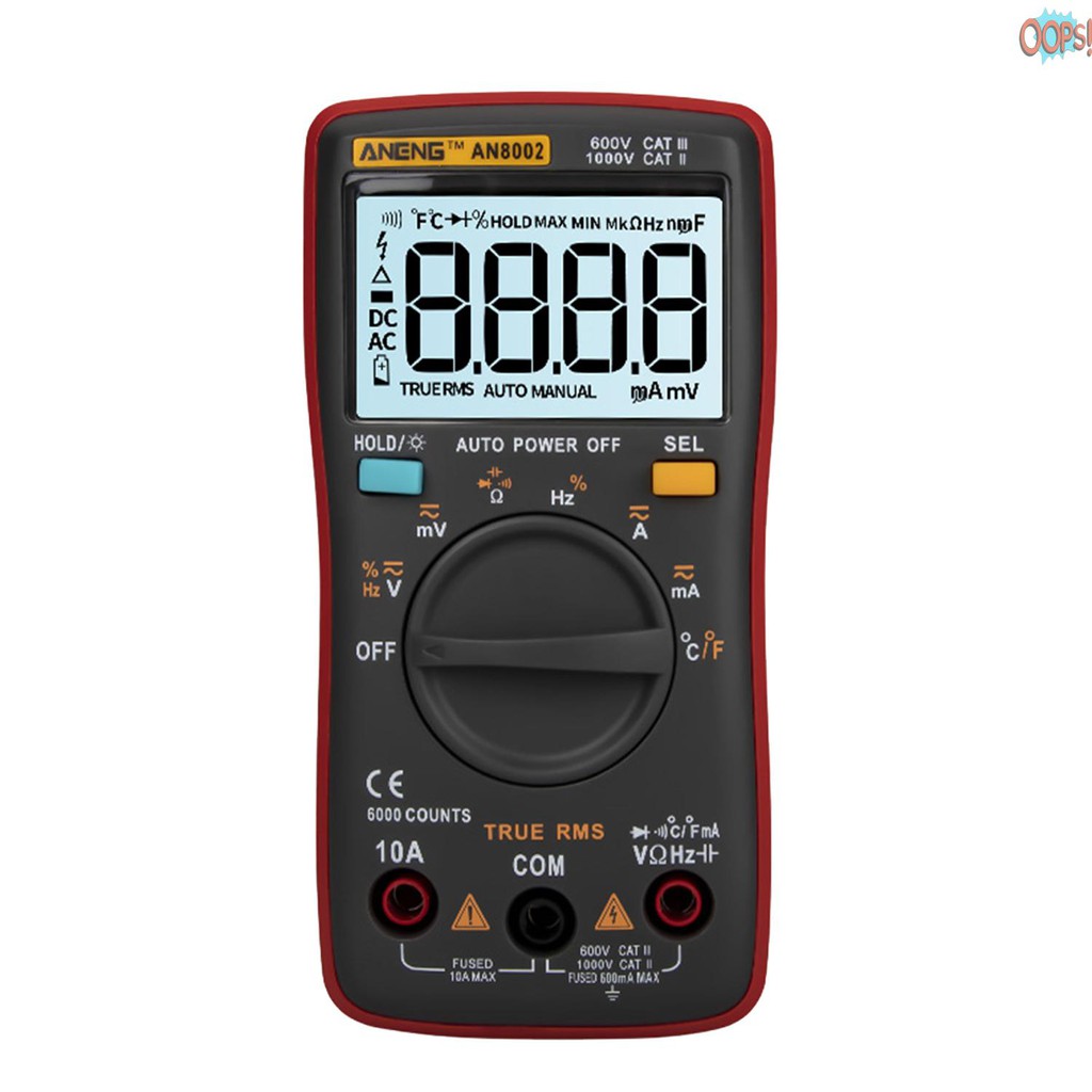 Bộ đồng hồ đo điện áp Ac / Dc Aneng An8002 6000