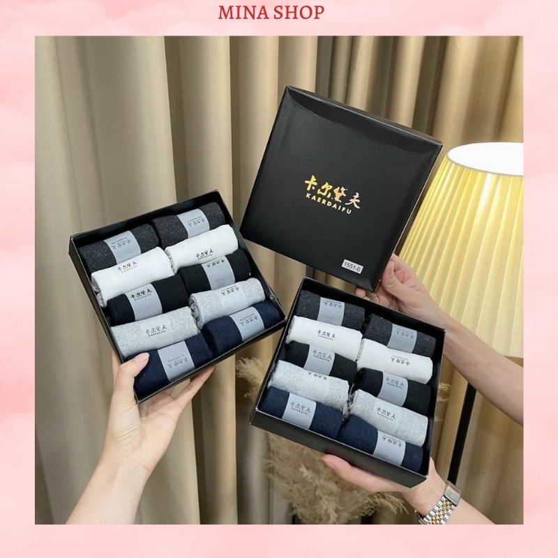 Hộp 10 Đôi Tất Nam Chống Thối Hàng Loại 1, Vớ Nam Cổ Cao, Cổ Thấp Xuất Nhật