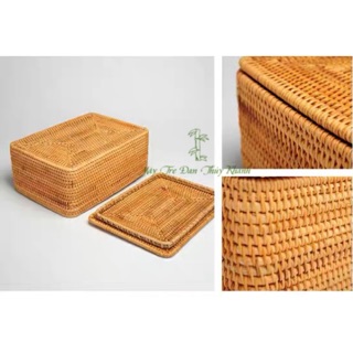 Hộp đựng đồ bằng mây có nắp
