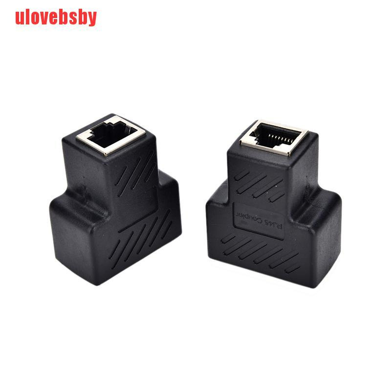 [ulovebsby]1 to 2 LAN ethernet Network Cable RJ45 Splitter Plug Adapter Connector