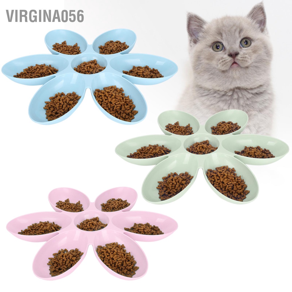 Có thể bán buôn Bát Đựng Thức Ăn / Nước Uống 6 Ngăn Hình Cánh Hoa Cho Thú Cưng Hàng giao ngay