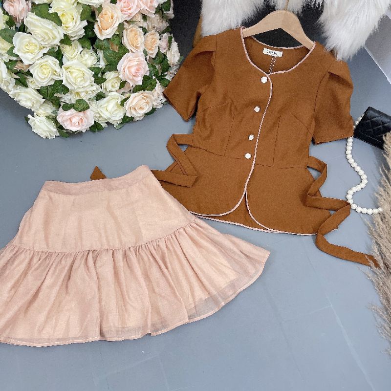 Set bộ: Áo & chân váy xòe siêu xinh cho bạn gái