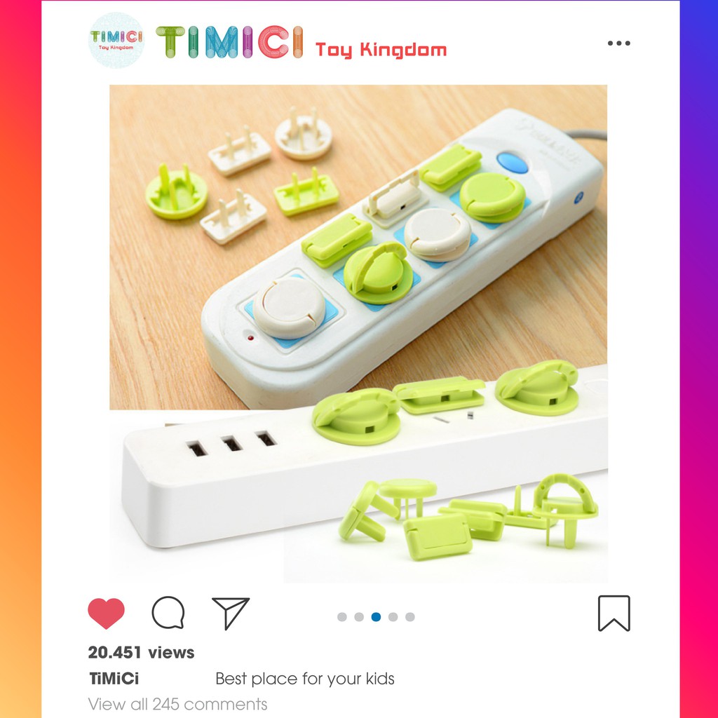 Bịt ổ điện 2 chân cao cấp chống giật nhỏ gọn chắc chắn bảo vệ an toàn cho bé