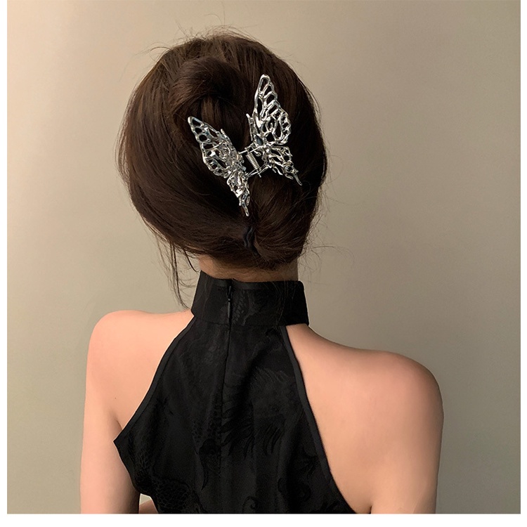 Kẹp Tóc Cá Mập Lớn Bằng Kim Loại Phong Cách punk Cổ Điển Cho Nữ