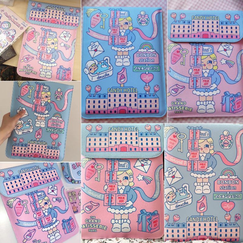 Túi chống sốc 12 13.3 15 inch da PU cho laptop Macbook Pro Bentoy Milkjoy The grand Budapest Lobby girl