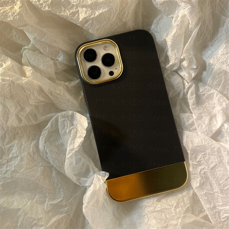 Ôp Điện Thoại Dạng Giáp Mạ Điện Màu Vàng Đồng 3 Trong 1 Cho iphone 15 14 pro max 14max iphone 13 12 11 pro Ốp