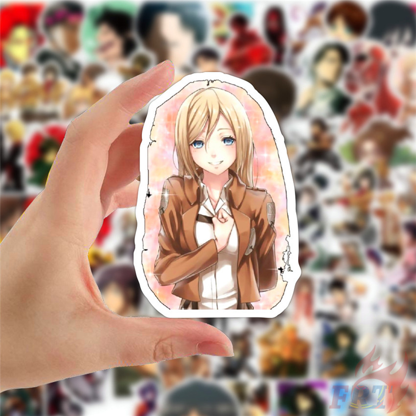 MIKASA Set 100 Nhãn Dán Trang Trí Hình Nhân Vật Trong Phim Attack On Titan