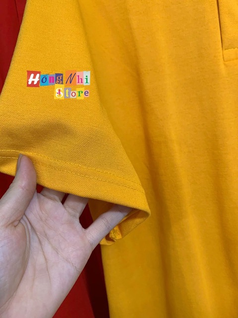 ÁO THUN POLO TAY LỠ TRƠN MÀU VÀNG - ÁO THUN TAY LỬNG BASIC POLO YELLOW UNISEX - MM