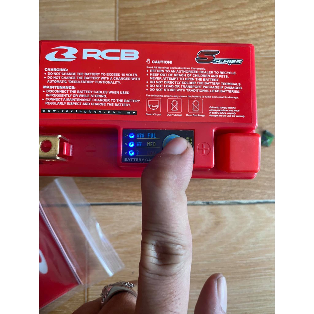 Bình ác quy RCB Racing boy Lithium lắp cho các xe Exciter, winner, fz, R15, vario, TFX...