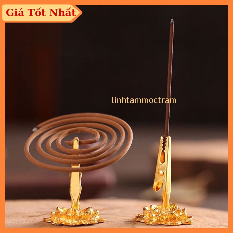 Đế cắm nhang hình hoa đào Đế kẹp nhang phụ kiện thờ cúng phong thủy