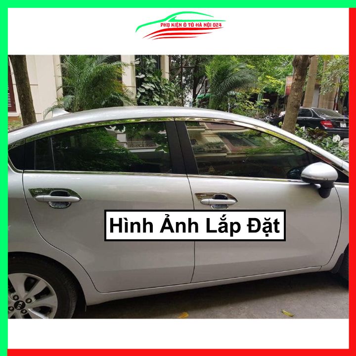 Bộ nẹp viền chân kính cong kính Kia Rio Hatchback Inox sáng bóng chuẩn form xe