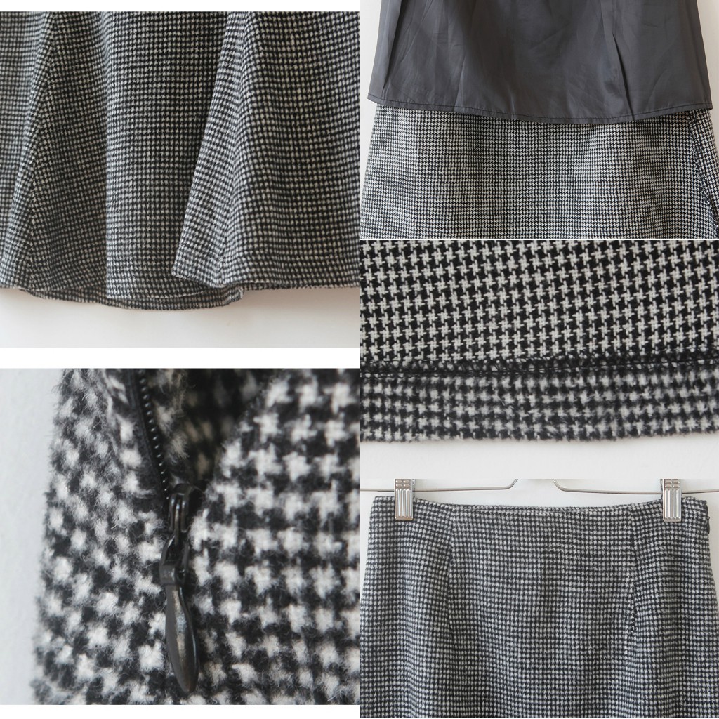 Chân váy caro nhỏ màu ghi -CV07 - (Hàng có sẵn)