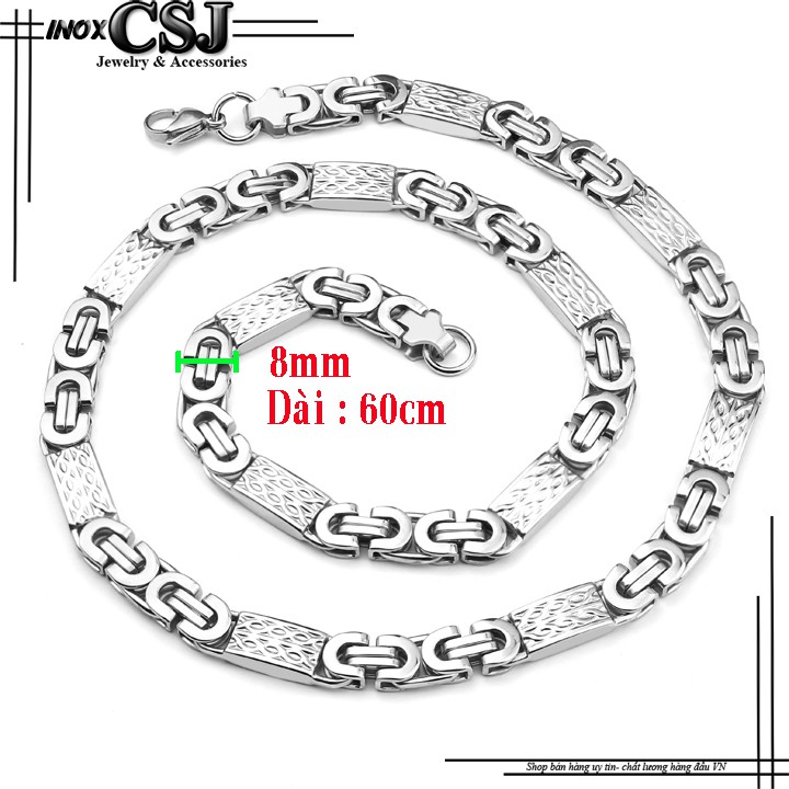 DÂY CHUYỀN INOX NAM ZICZAC CÁCH ĐIỆU 8MM DẸP