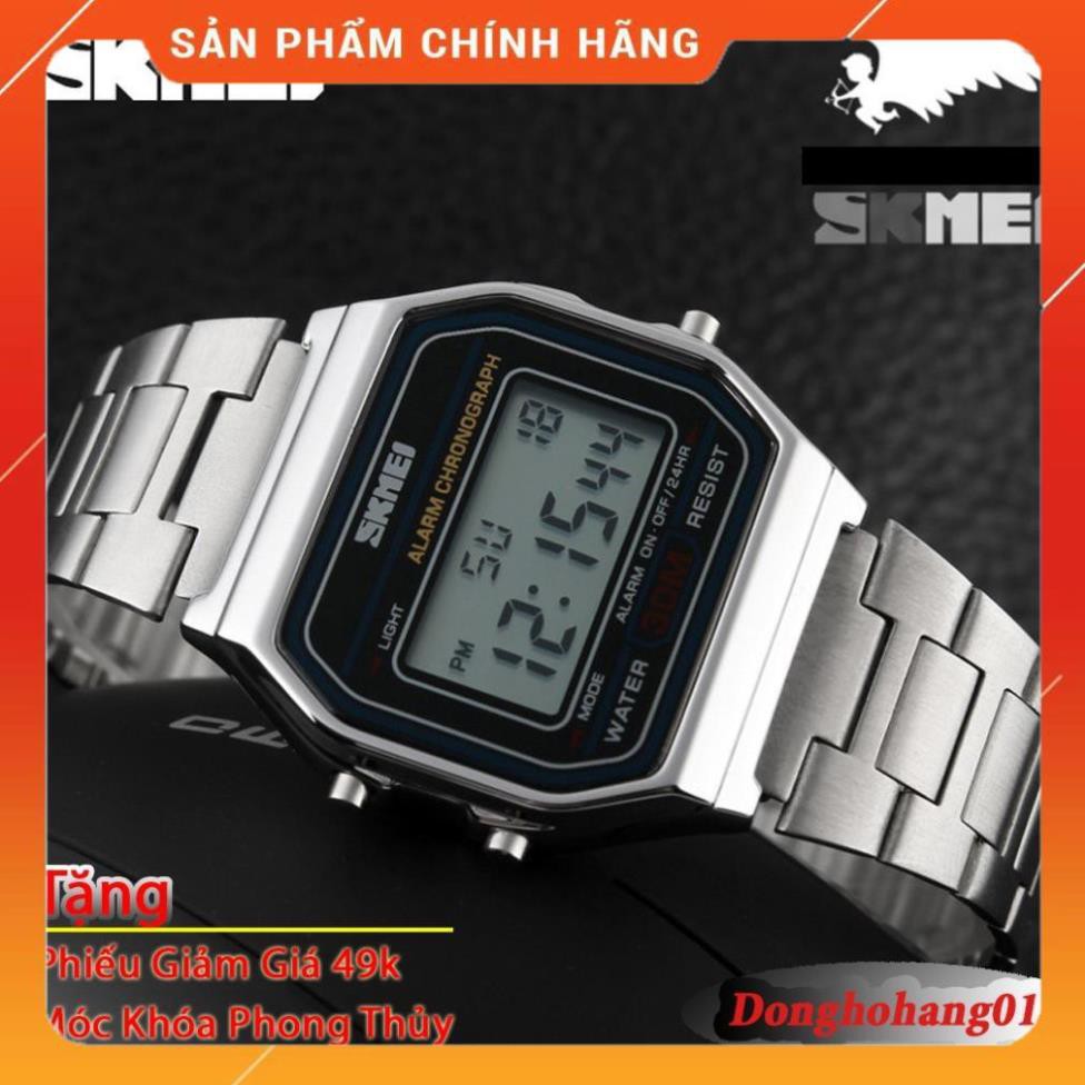 Đồng Hồ Unisex SKMEI Chính Hãng Dây Thép Không Gỉ 1123 Size 33mm Chống Nước 3ATM