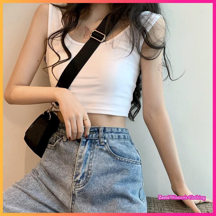 Áo Croptop 3 Lỗ, Áo Croptop 2 Dây Chất Cotton Mềm Co Giãn