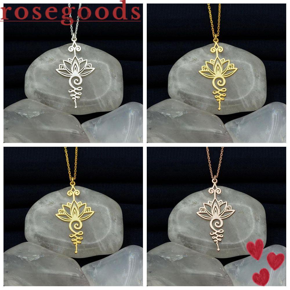 Vòng Cổ Hoa Hồng|Màu Sắc Mặt Dây Chuyền Hình Hoa Sen Thời Trang Cho Nữ