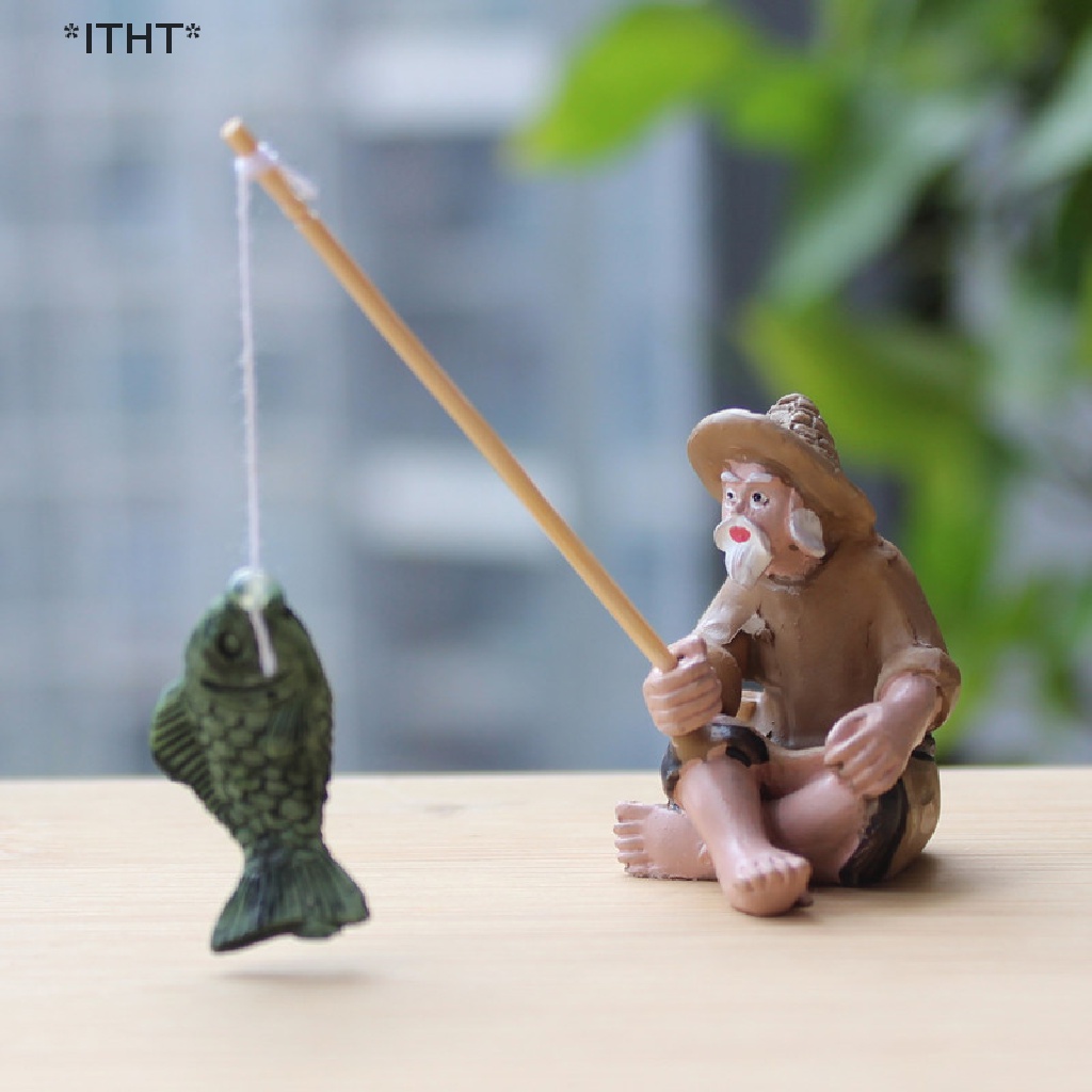 [ITHT] Tượng Ông Già Câu Cá Bằng Nhựa Resin Trang Trí Sân Vườn Thủ Công [Hot]