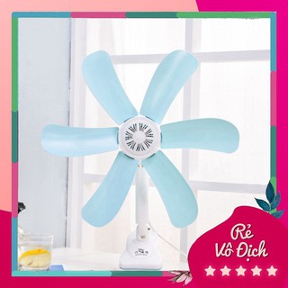 (Xả Hết) Quạt kẹp bàn 6 cánh xanh dương - 7148 (Giảm Giá Sập Sàn)