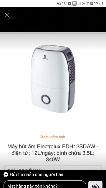 Máy hút ẩm Electrolux 12 lít