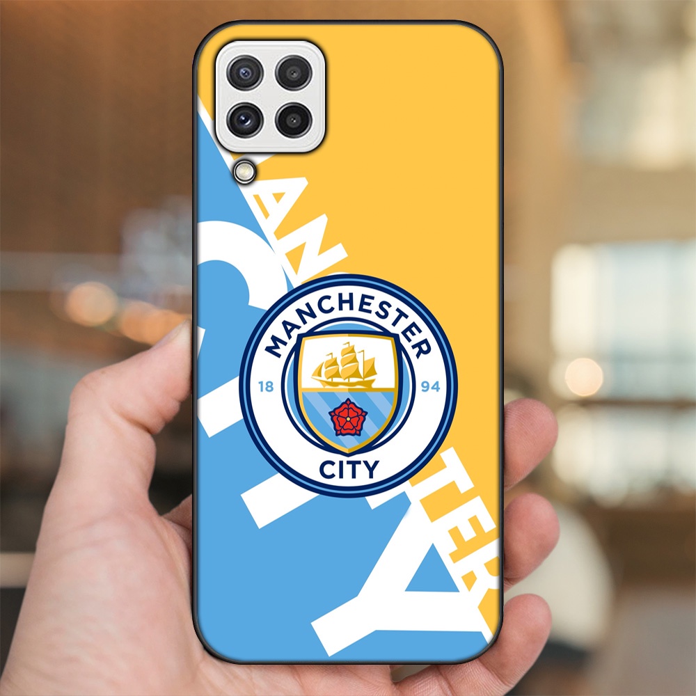 Ốp lưng Samsung A22 4G, A22 5G viền đen in hình Manchester City MC