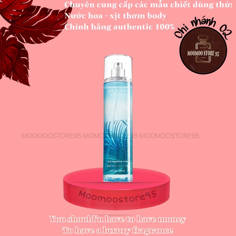 Xịt Thơm Toàn Thân Bath And Body Works - SEA ISLAND COTTON 236ml ᵐᵒᵒˢᵗᵒʳᵉ⁶⁹⁶⁹🌿