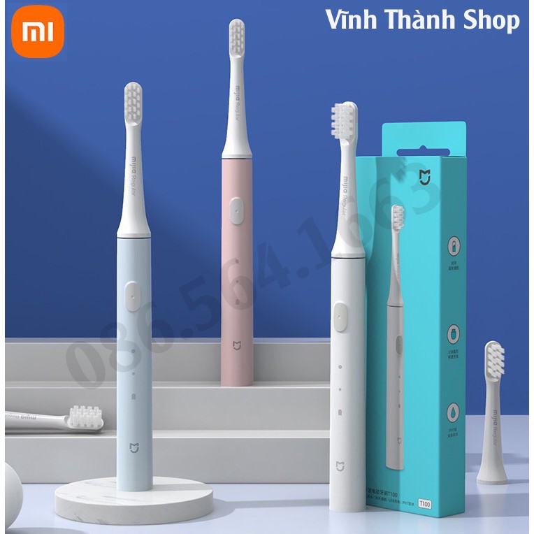 Bàn Chải Đánh Răng Điện Xiaomi Mijia T100 - Bàn Chải Điện Rung Sóng Âm Sạc Điện Đa Năng - BH 6 Tháng