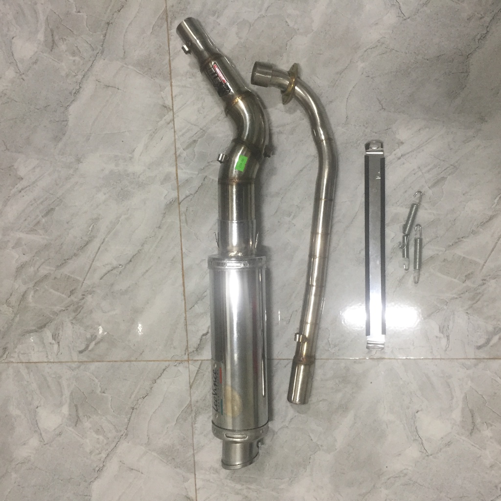 Pô leovince lon pô leovince full cổ 2 khúc gắn Sirus, Wave, Dream, Cub, Ex50cc, Wave 50cc LeoVince