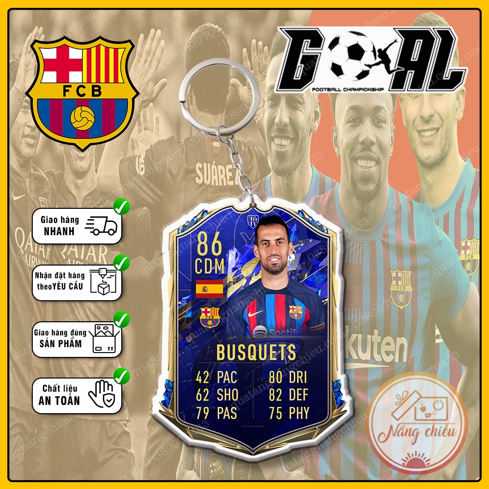 Móc khóa Busquets, CLB bóng đá Barcelona ☘️MÓC KHÓA THẺ CẦU THỦ☘️