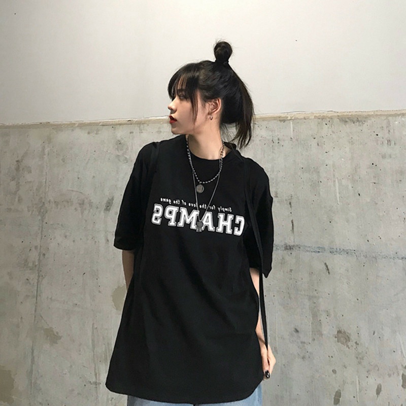 Áo Thun Nữ Form Rộng Tay Lỡ CHAMP Chất Vải Siêu Mịn - ĐĂNG QUANG FASHION