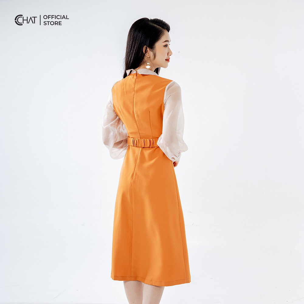 CCHAT Váy nơ cổ phối tay | BigBuy360 - bigbuy360.vn
