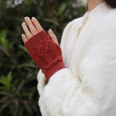 Mùa thu và mùa đông ấm nửa ngón tay len Găng tay nữ Hàn Quốc phiên bản Hàn Quốc đan nửa ngón tay tiết lộ văn phòng sinh 
