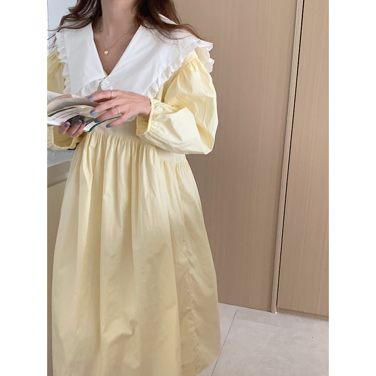 Đầm Dài Tay Cổ Búp Bê Xinh Xắn Dành Cho Nữ 49183