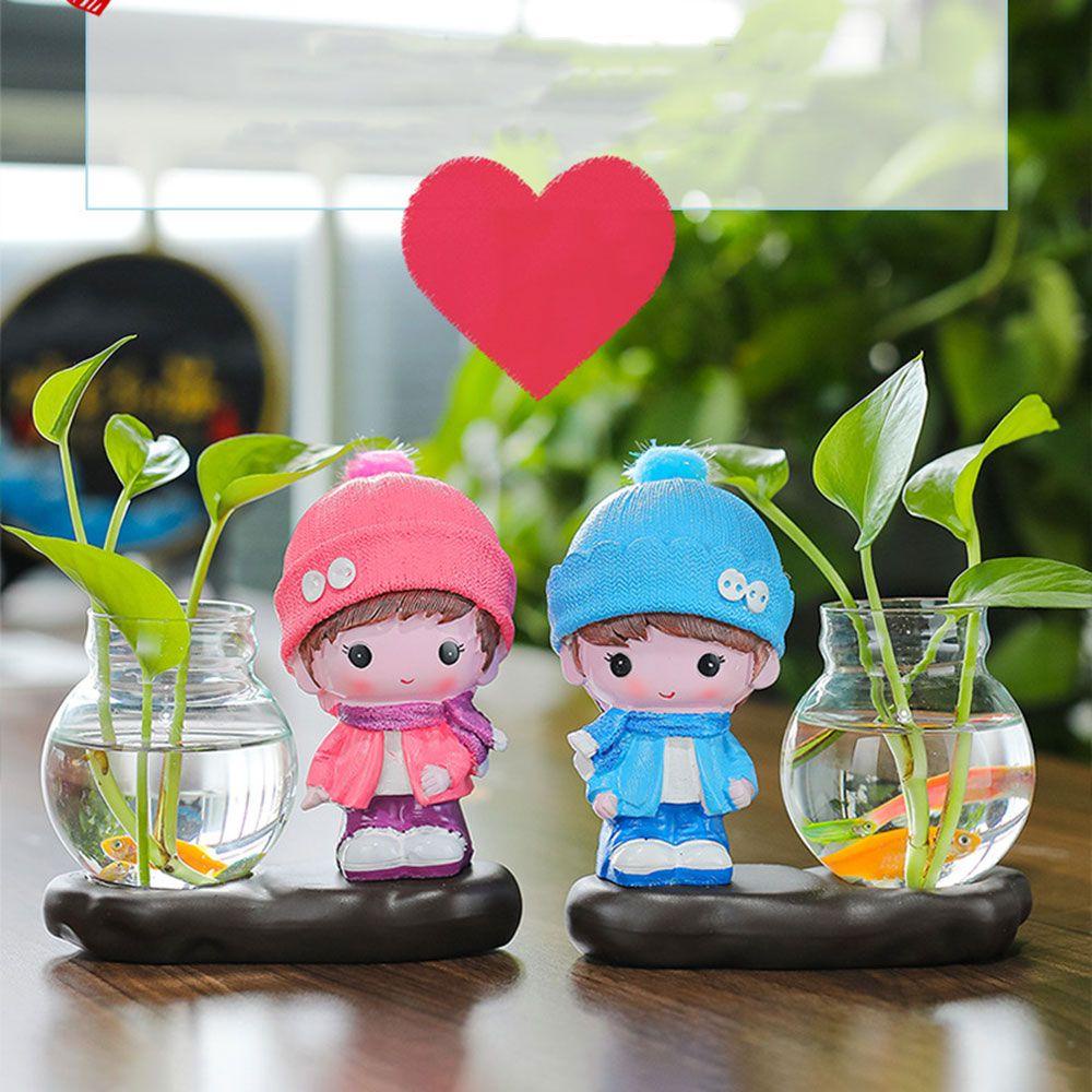 Chậu Hoa Thủy Canh Họa Tiết Hoạt Hình Dùng Trang Trí Phòng Khách