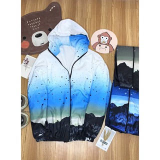 Áo khoác dù 3D form rộng Galaxy , áo khoác gió nam, áo chống nắng, giữ ấm thời trang, cá tinh (kèm ảnh thật)