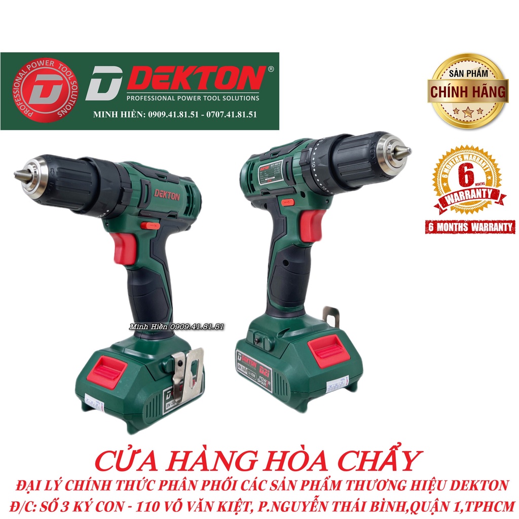 Máy Khoan 3 Chức Năng 10mm Autolock Dekton / Tặng Kèm Đèn Làm Việc / D21-MK10
