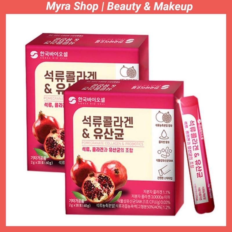 Collagen Bột Lựu Hộp 30 Gói Làm Đẹp Da, Giúp Da Tươi Trẻ Căng Bóng