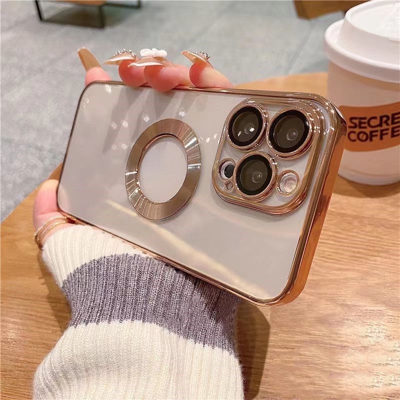 Ốp Điện Thoại Mềm Trong Suốt Mạ Điện Chống Sốc Cho for iPhone 14 13 Pro Max12 11 Pro Max 7 8 Plus XS Max