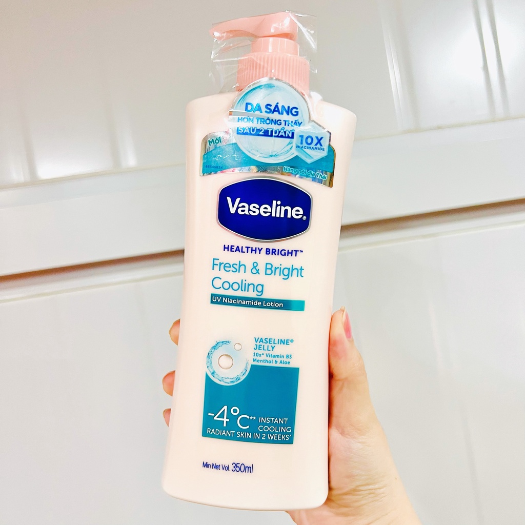 Dưỡng Thể Vaseline Dạng Gel Dưỡng Sáng Mát Lạnh Fresh &amp; Bright Cooling - Chai 350ml