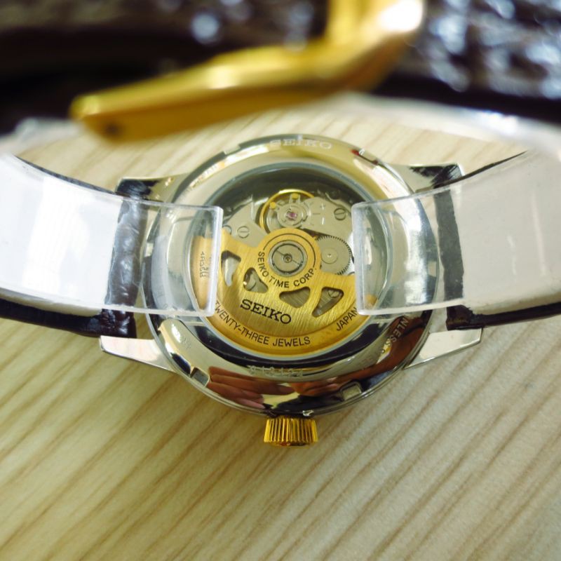Đồng hồ nam SEIKO lộ tim lộ đáy máy cơ tự động tích cót khi đeo