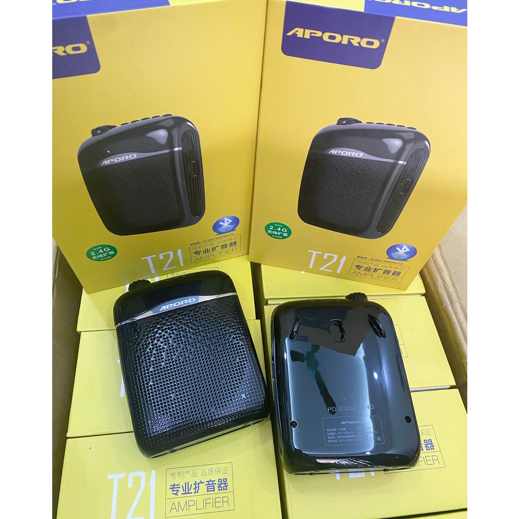 Máy Trợ Giảng Không Dây Aporo T21 sóng 2.4G / T21 Có dây Mới 2021 Kết Nối Bluetooth