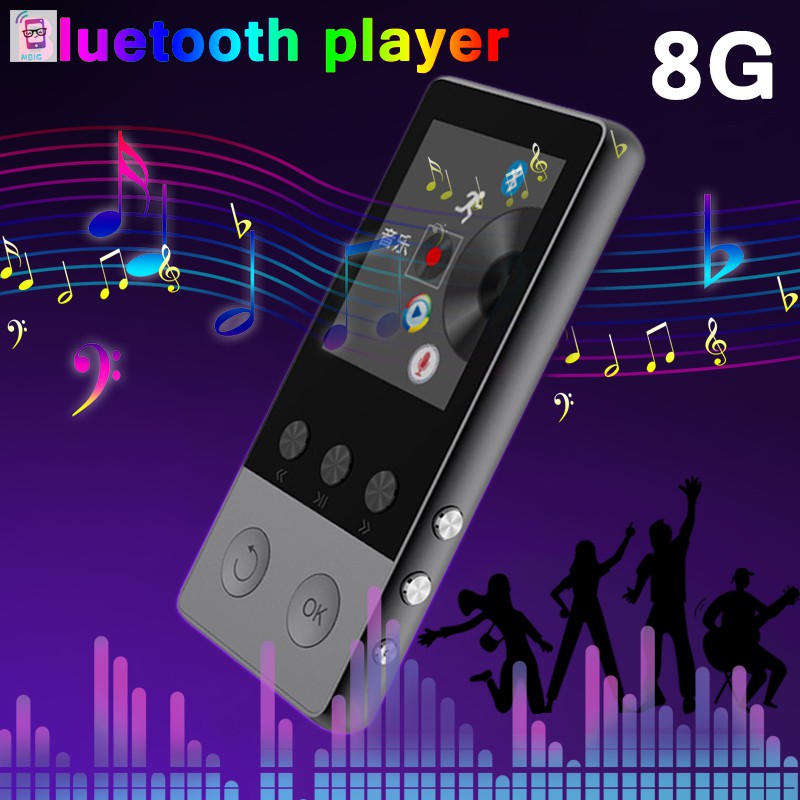 Máy nghe nhạc Bluetooth MP4 MP3 8GB HIFI USB FM có màn hình TFT 1.8 inch tiện dụng