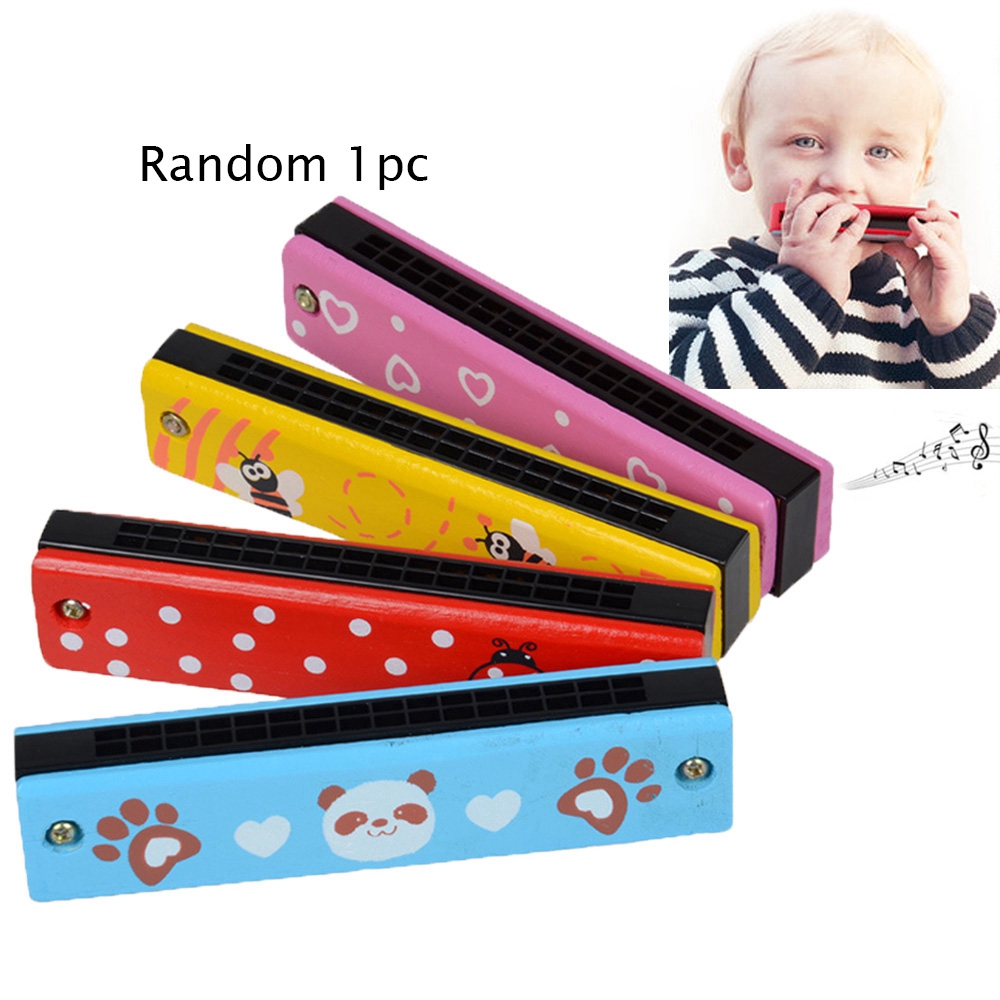 Kèn harmonica chất liệu gỗ + kim loại cho trẻ