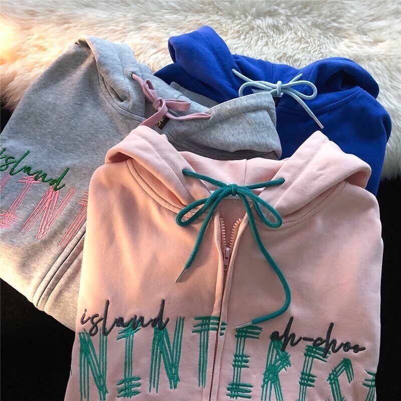 Khoác Nỉ Hoodie Nam Nữ Thêu Ngực Nhiều Màu Unisex Uzzlang Dáng Rộng Mũ To