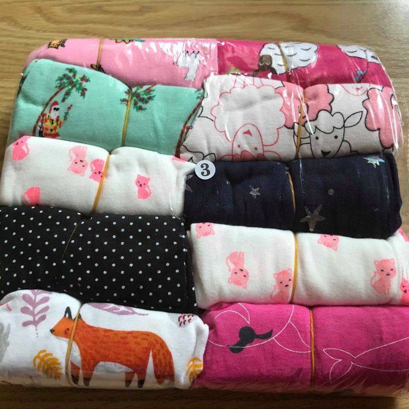 Set 3-5-10c Quần chục dài sơ sinh đến 18kg chất cotton bozip xuất dư