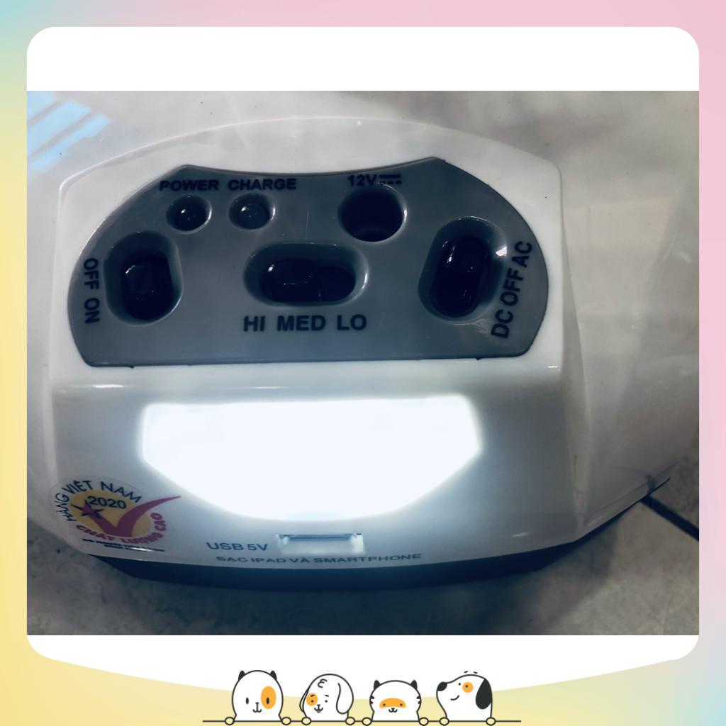 Quạt sạc tích điện để bàn AC&DC 12 inch Honjianda FL301 1/2b bình - có đèn ngủ LED & USB