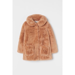 Áo Coat Lông Bé Gái Nâu Be HaM